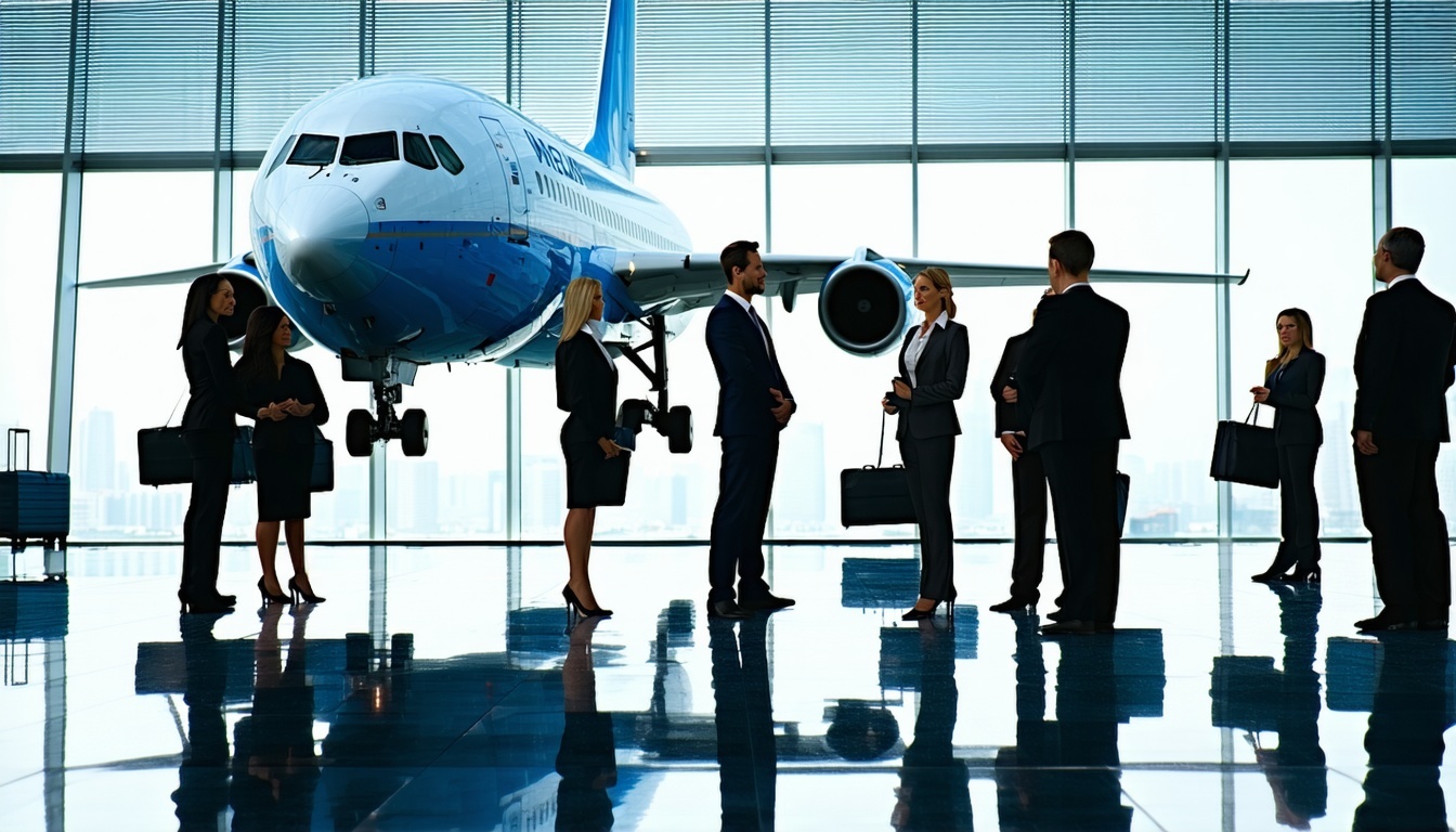 Corporate travel planning with business professionals
